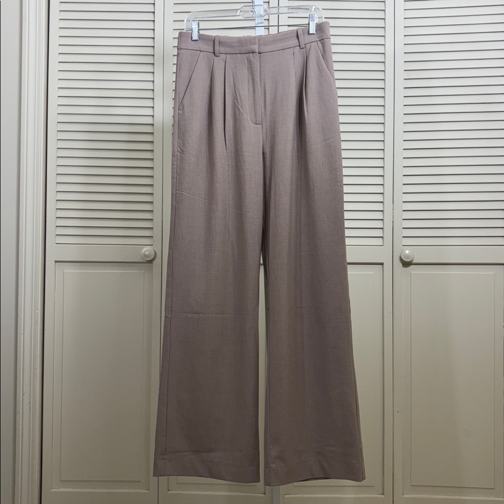 Abercrombie & Fitch Taupe Wide-Leg Trousers